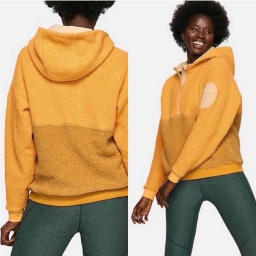 Outdoor Voices Yellow MegaFleece Sunflower Dijon 1/2 Zip Wool Jacket Small